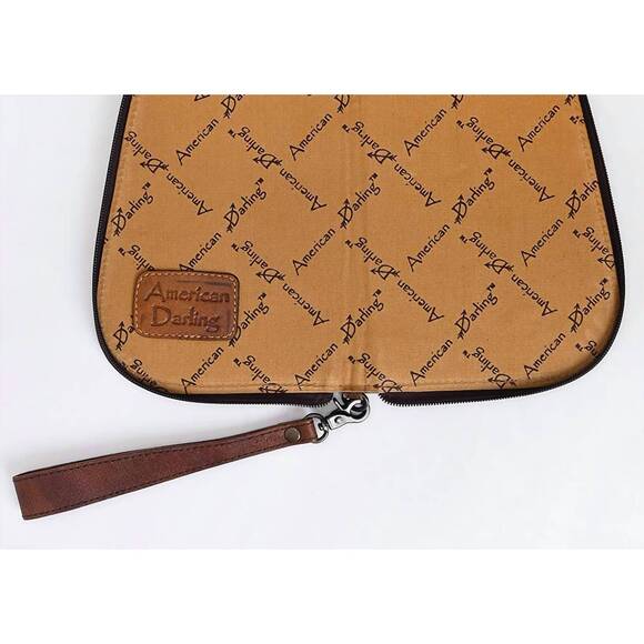 NEW AMERICAN DARLING gun case hair on hand tooled genuine leather western case i